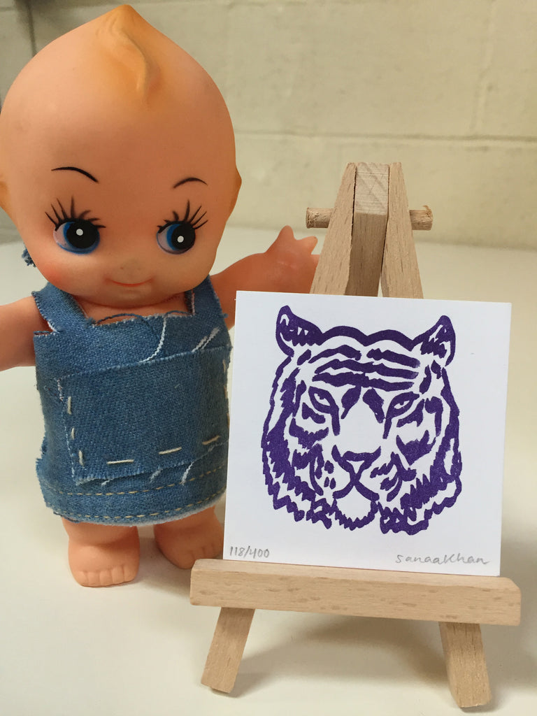 Grumpy Tiger mini print by Sanaa Scherezade Khan